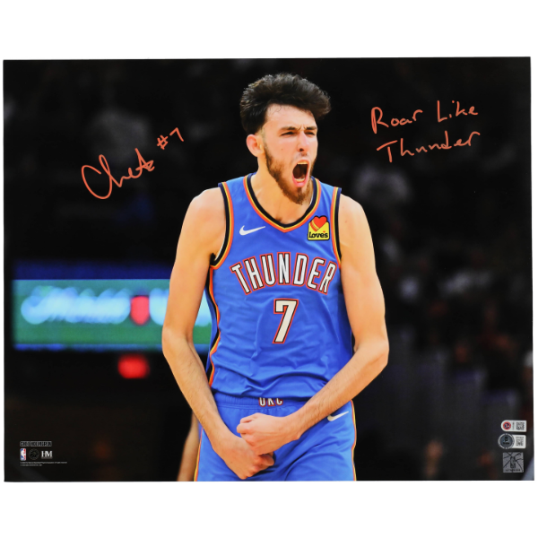 🏀 Chet Holmgren Signiertes & Inscribed Foto – 40 x 50 cm – inkl. Beckett COA 🏀 mit Inskription