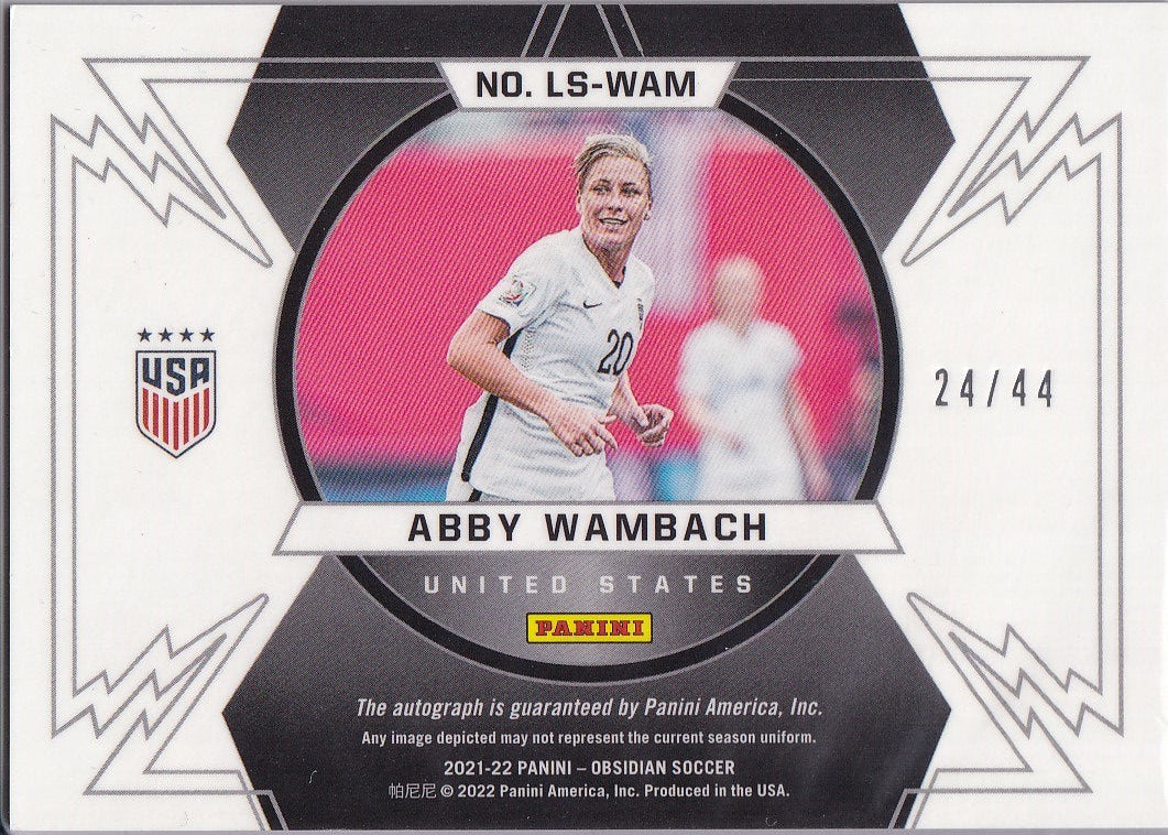 Abby Wambach Autograph /44 Panini Obsidian Soccer 2021-22
