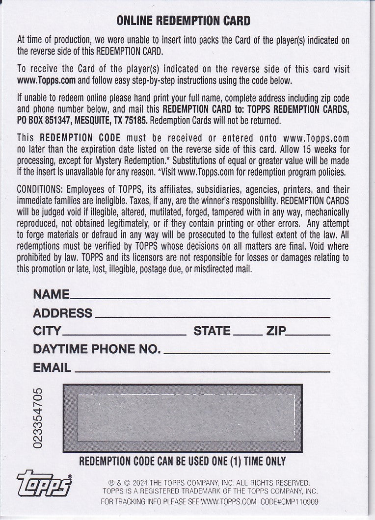 Fallon Henley Gold Refractor Parallel Redemption Autograph Topps Chrome WWE 2025