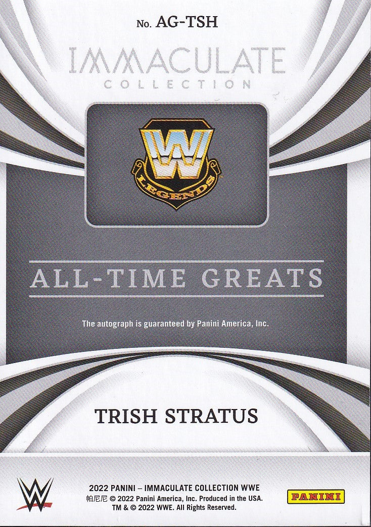 Trish Stratus All-Time Greats On Card Autograph /99 Panini Immaculate WWE 2022