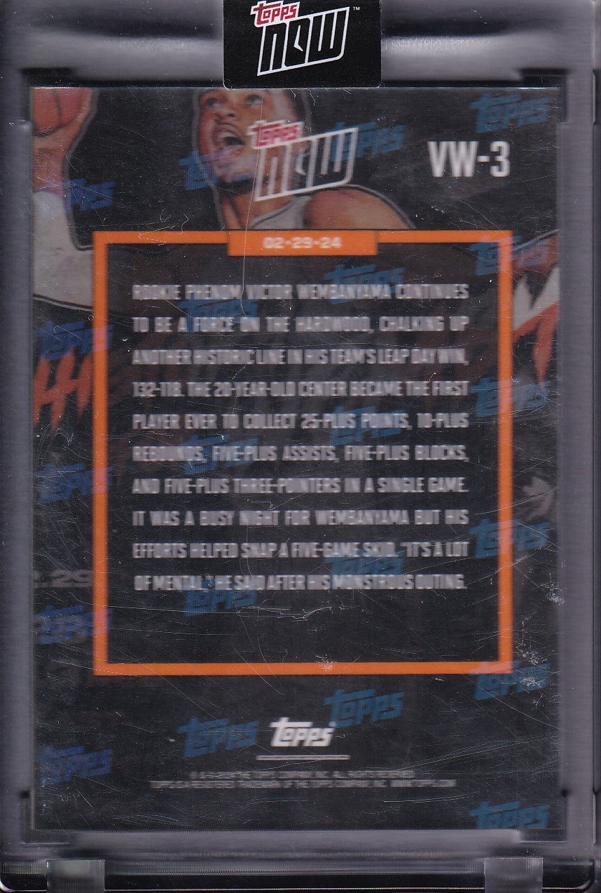 Victor Wembanyama RC History for Wemby! Topps Now 2024
