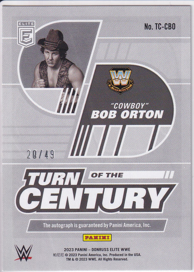 Cowboy Bob Orton Turn of the Century Autograph /49 Panini Donruss Elite WWE 2023