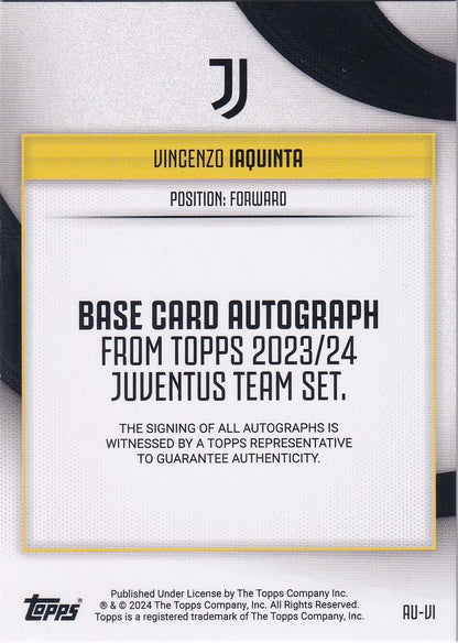 Vincenzo Iaquinta Autograph /50 Topps Juventus Team Set 2023/24