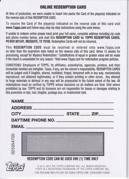 Fallon Henley Gold Refractor Parallel Redemption Autograph Topps Chrome WWE 2025