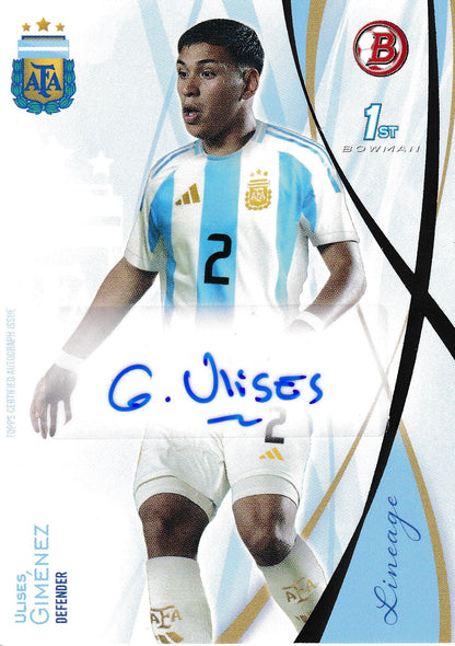 Ulises Gimenez Bowman 1st Autograph Topps Argentina Lineage 2024