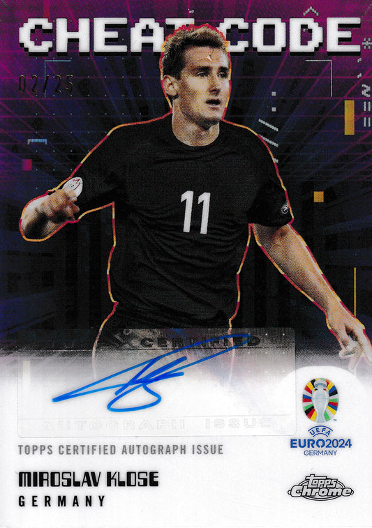 Miroslav Klose Cheat Code Autograph /25 Topps Chrome UEFA EURO 2024