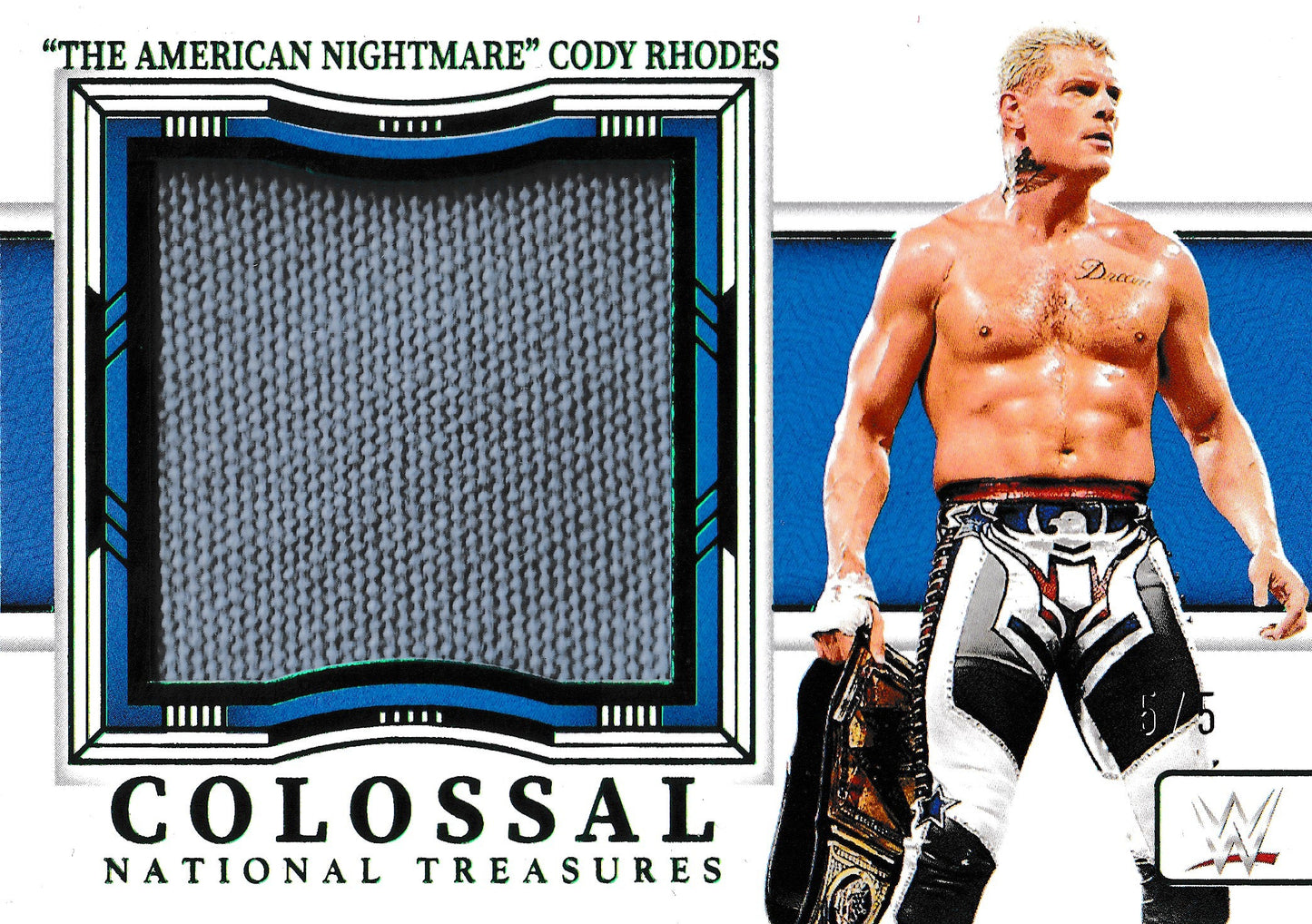 "The American Nightmare" Cody Rhodes Colossal Event used Ring Mat /5 Bookend Panini National Treasures WWE 2024