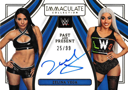 Zelina Vega Past and Present On Card Autograph /99 Panini Immaculate WWE 2023