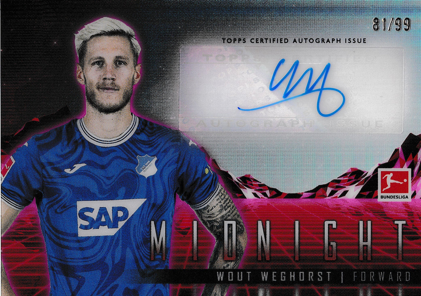 Wout Weghorst Horizon Signatures /99 Topps Midnight Bundesliga 2024
