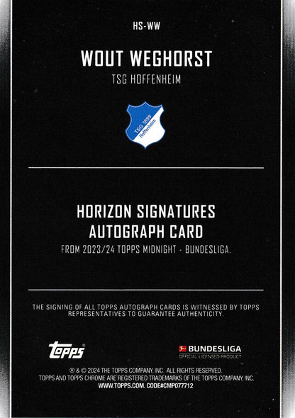 Wout Weghorst Horizon Signatures /99 Topps Midnight Bundesliga 2024