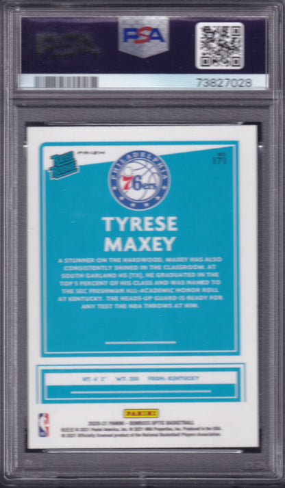 Tyrese Maxey Rookie Fast Break Holo Panini Donruss 2020/2021 PSA 10