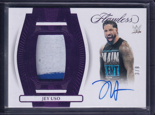 Jey Uso Patch Auto /8 Panini Flawless WWE 2024