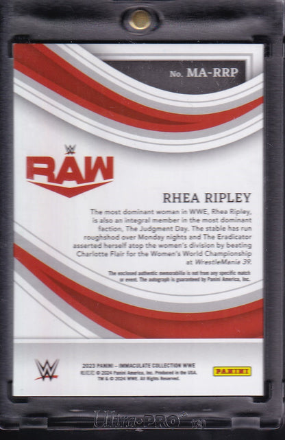 Rhea Ripley Memorabilia Autographs /10 Panini Immaculate WWE 2023