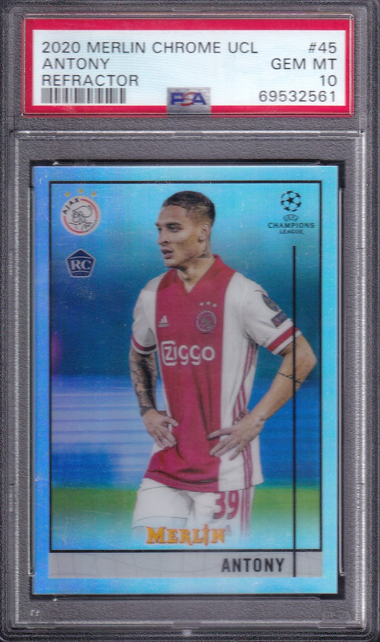Antony RC Refractor Topps Merlin Chrome UCL 2020 PSA 10
