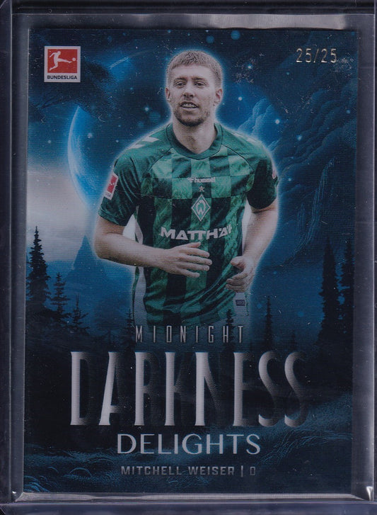Mitchell Weiser Darkness Delights /25 Bookend Topps Midnight Bundesliga 2025