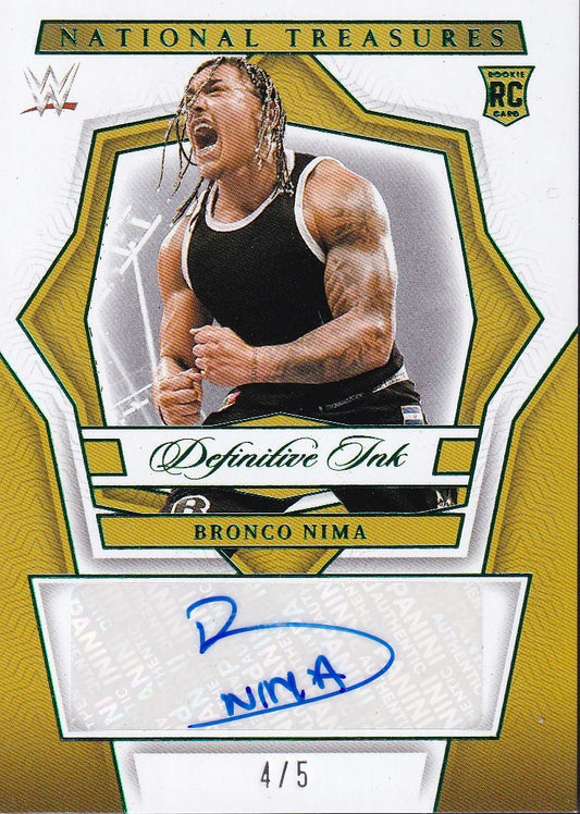 Bronco Nima RC Definitive Ink /5 Panini National Treasures WWE 2024