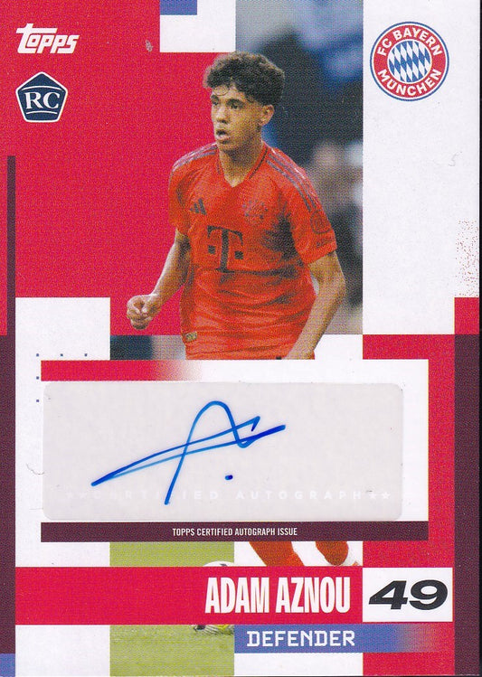 Adam Aznou RC First Team Autograph Topps Bayern München Team Set 2024-25