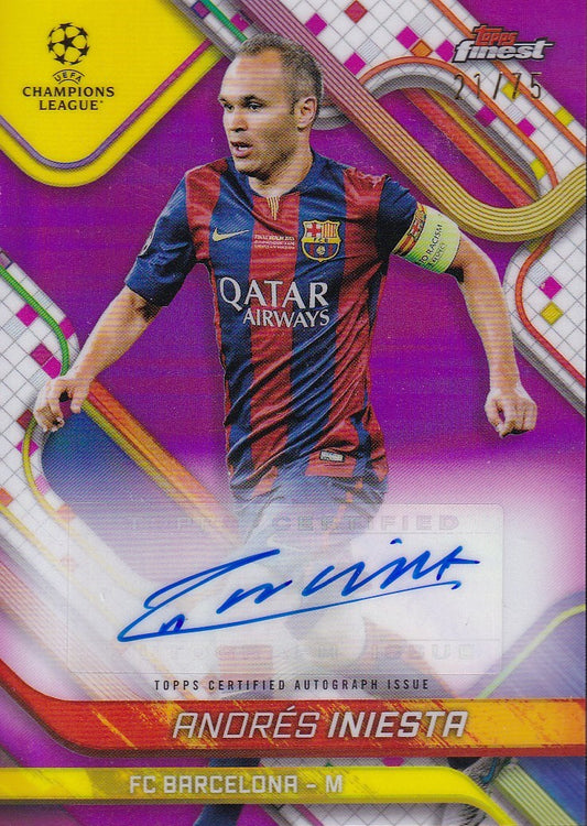 Andrés Iniesta Autograph /75 Topps Finest UCC 2024/25