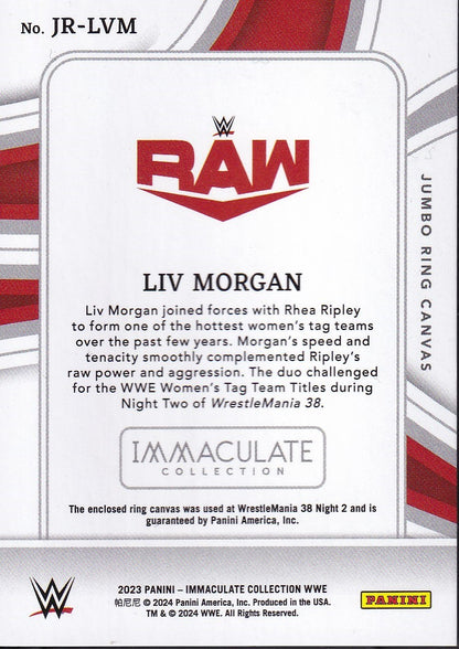 Liv Morgan Jumbo Ring Canvas /99 Event used Panini Immaculate WWE 2023