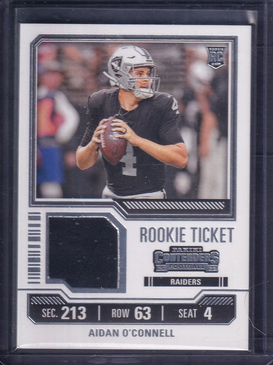 Aidan O'Connell Rookie Ticket Patch Panini Contenders Football 2023
