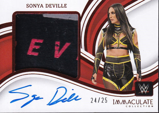 Sonya Deville Premium Memorabilia On Card Autograph /25 Panini Immaculate WWE 2023