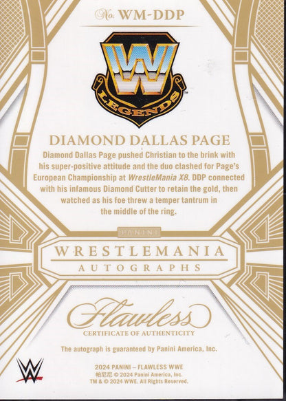 Diamond Dallas Page On Card Autograph /25 Panini Flawless WWE 2024