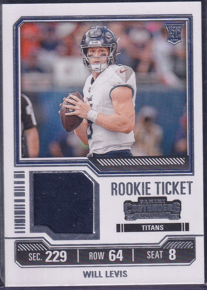 Will Levis Rookie Ticket Patch Panini Contenders Football 2023
