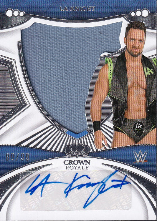 LA Knight Crown Royale used Patch Autograph /99 Panini Chronicles WWE 2023