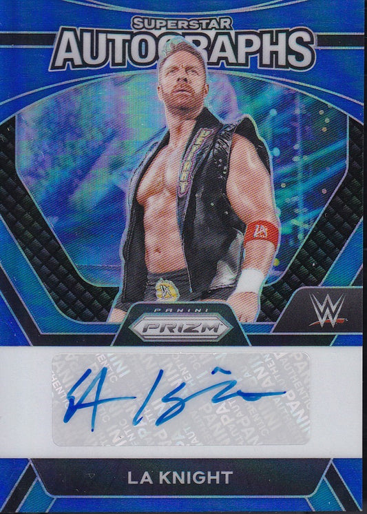 LA Knight Superstar Autographs /49 Panini Prizm WWE 2024