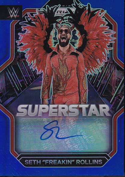 Seth "Freakin" Rollins Superstar Signature /49 Panini Prizm WWE 2023