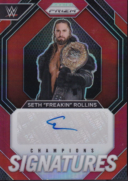 Seth "Freakin" Rollins Champions Signatures /99 Panini Prizm WWE 2024