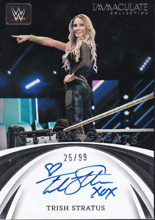 Trish Stratus All-Time Greats On Card Autograph /99 Panini Immaculate WWE 2022