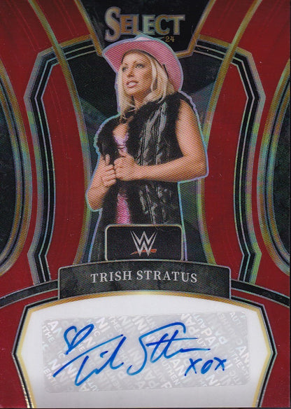 Trish Stratus Autograph Red Prizm /99 Panini Select WWE 2024