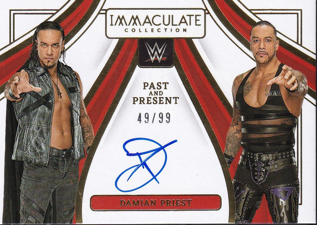 Damian Priest Past and Present On Card Autograph /99 Panini Immaculate WWE 2023