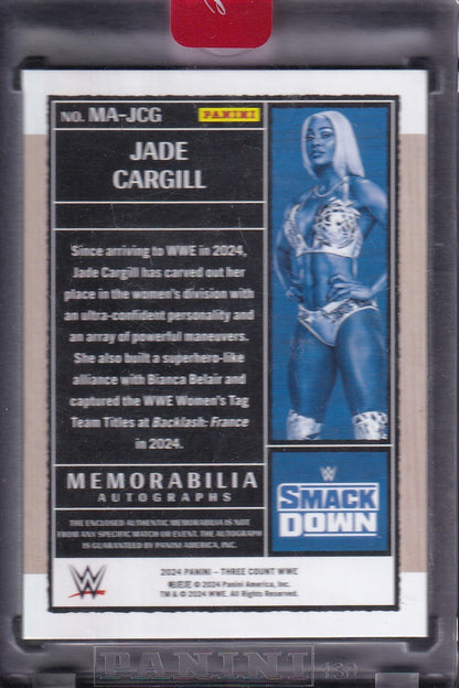 Jade Cargill Memorabilia Autograph /99 Panini Three Count WWE 2024