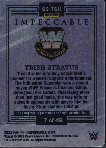 Trish Stratus Stainless Stars On Card Autograph /49 Panini Impeccable WWE 2022