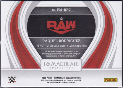 Raquel Rodriguez Premium Memorabilia On Card Autograph /99 Panini Immaculate WWE 2023