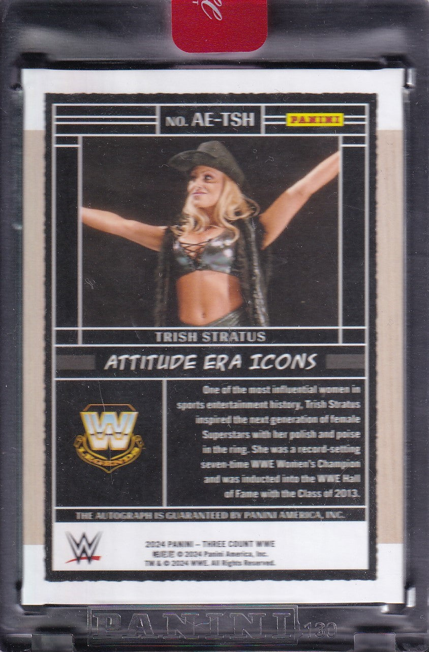 Trish Stratus Attitude Era Icons Signatures /75 Panini Three Count WWE 2024