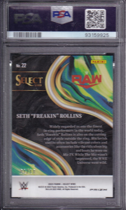 Seth "Freakin" Rollins Sensations Gold /10 Bookend Panini Select WWE 2023 PSA 8
