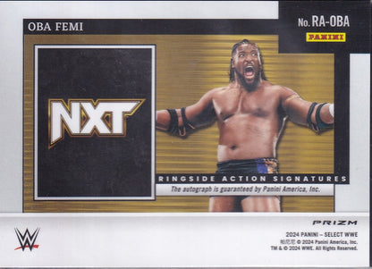 Oba Femi RC Ringside Action Signatures Red Wave Panini Select WWE 2024