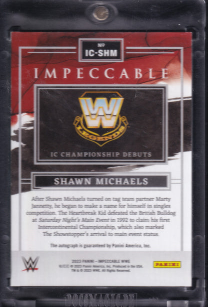 Shawn Michaels 2023 Panini Impeccable WWE IC Championship Debuts Auto /92