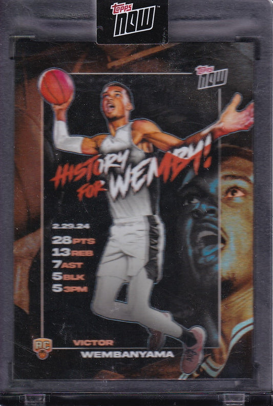 Victor Wembanyama RC History for Wemby! Topps Now 2024