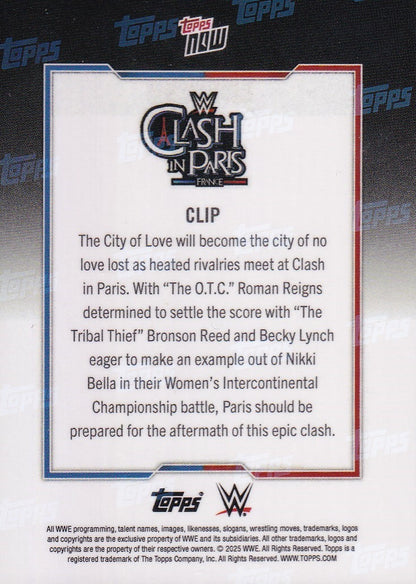 Roman Reigns Clash in Paris Topps Now 2025