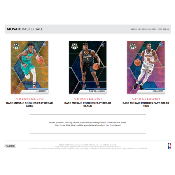 Panini Mosaic Basketball NBA Fastbreak Hobby Box 2019/2020