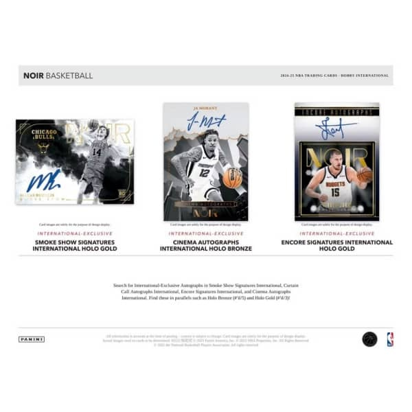 Panini Noir International Hobby Box NBA Basketball 2024/2025