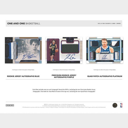Panini One and One Hobby Box NBA Basketball 2023/2024