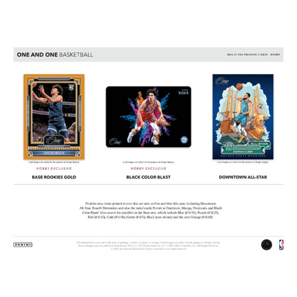 Panini One and One Hobby Box NBA Basketball 2024/2025