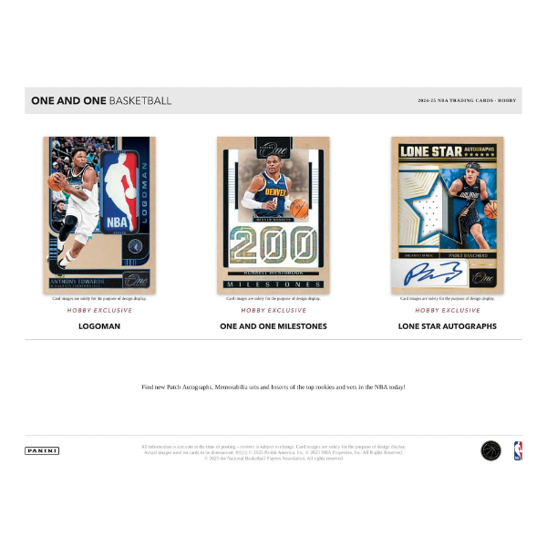 Panini One and One Hobby Box NBA Basketball 2024/2025