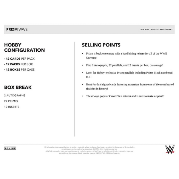 Panini Prizm WWE Wrestling Hobby Box 2024