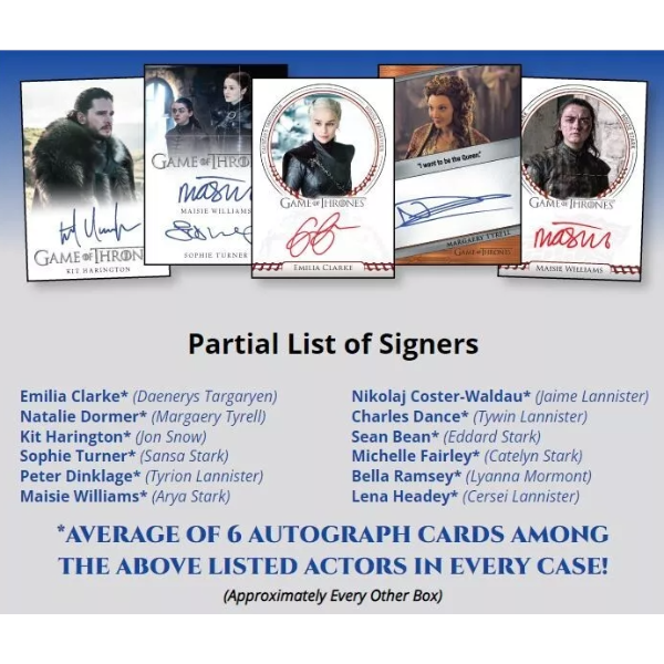 Cartes à collectionner Rittenhouse Game of Thrones Legend of the Realm